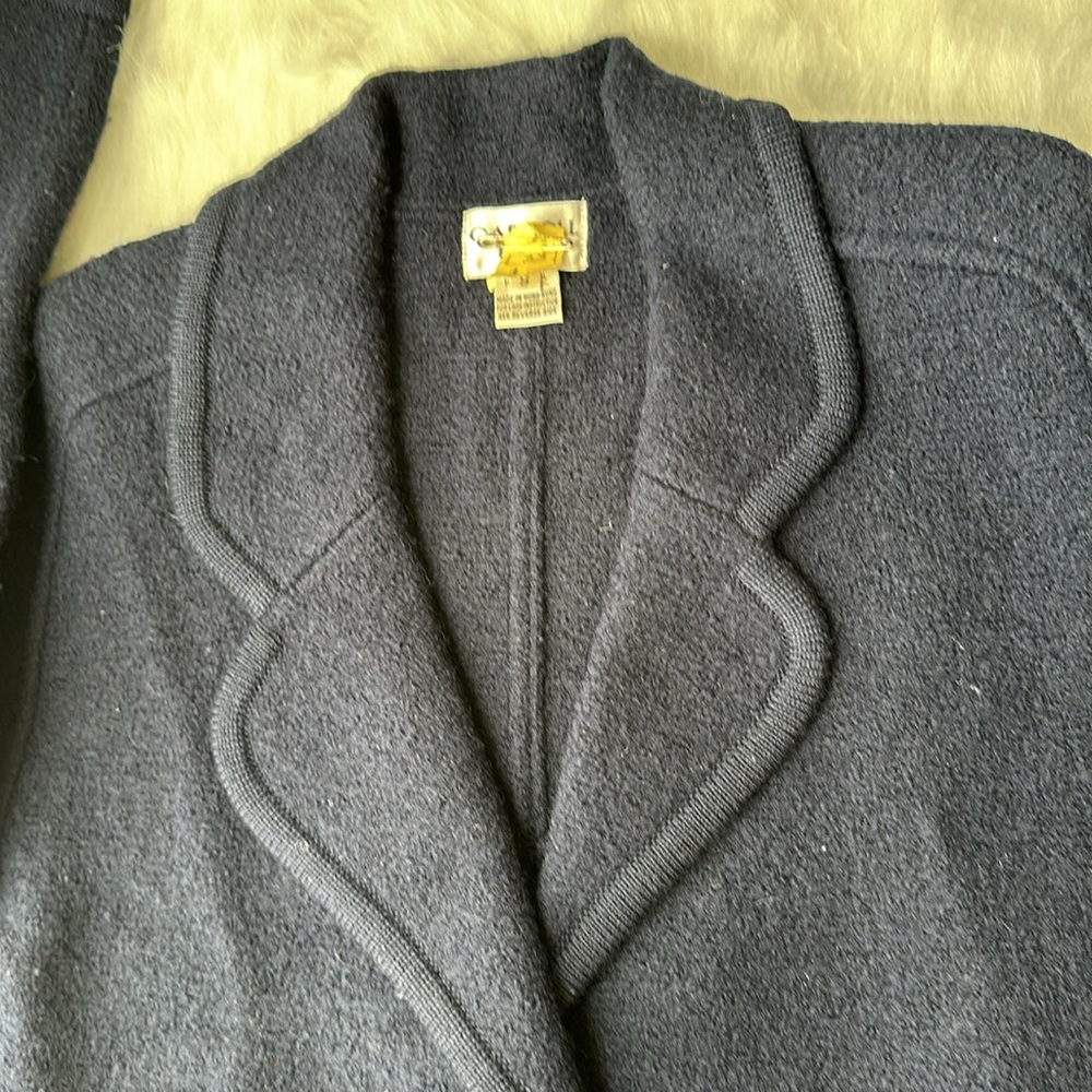 Carroll Reed 100% Wool Blue button down Long sleeve sweater jacket size 8 - Picture 12 of 16